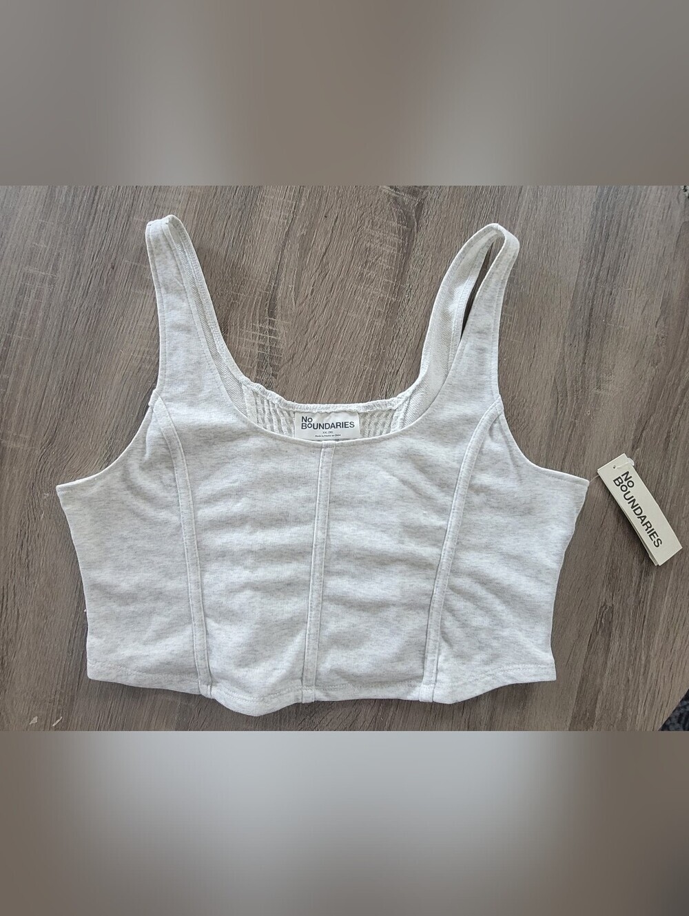 *NWT* No Boundaries cropped corset top, Light Grey, Sz XXL(20)